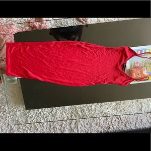 Midi red bodycon dress